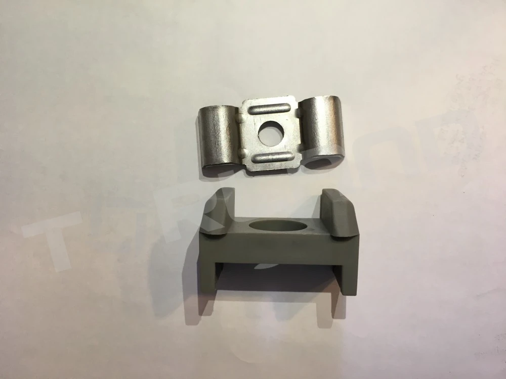 Műanyag rögzítőelem rozsdamentes fronttal 60*40 mm-es oszlophoz